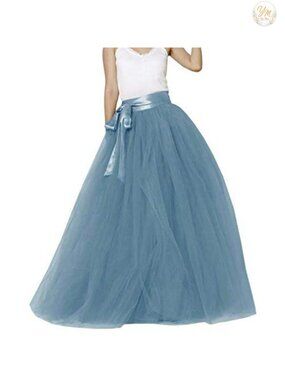 Womens Long Tutu Tulle Skirt 5 Layer Full Skirt Prom Evening Party